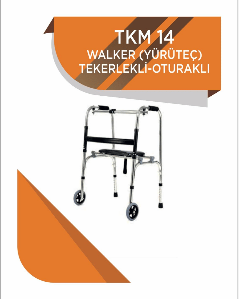 TKM 14 YÜRÜTEÇ (WALKER) TEKERLEKLİ-OTURAKLI