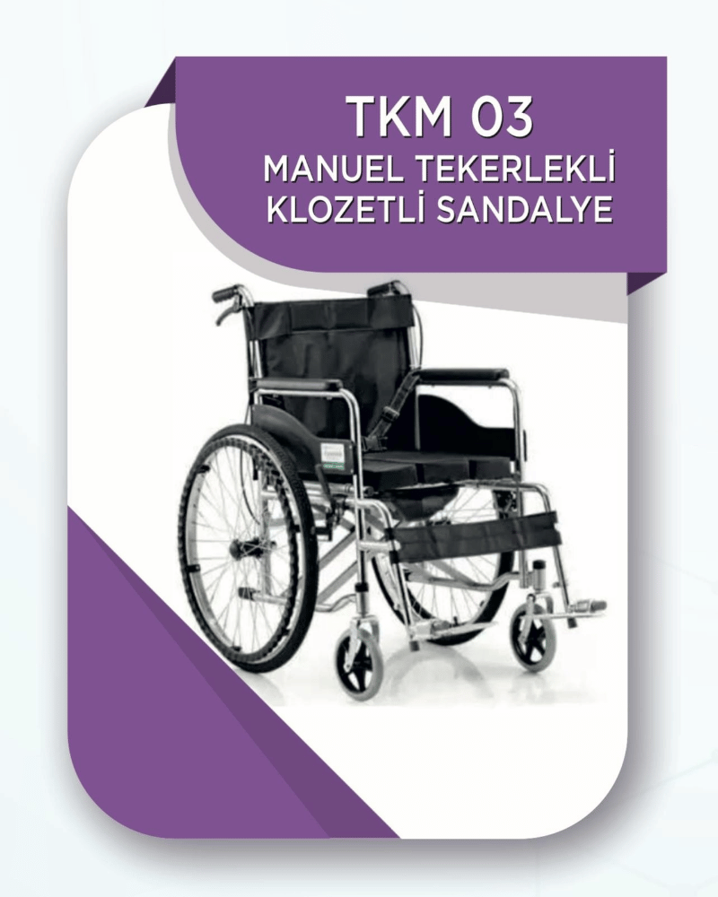 TKM 03 MANUEL TEKERLEKLİ KLOZETLİ SANDALYE