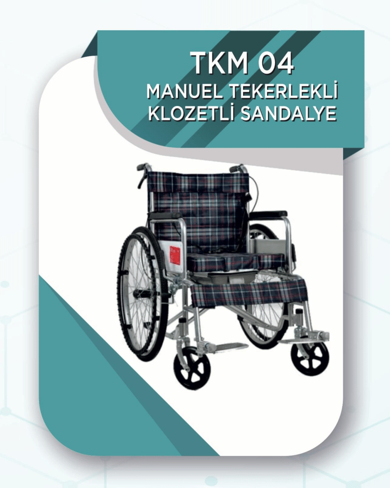 TKM 04 MANUEL TEKERLEKLİ KLOZETLİ SANDALYE