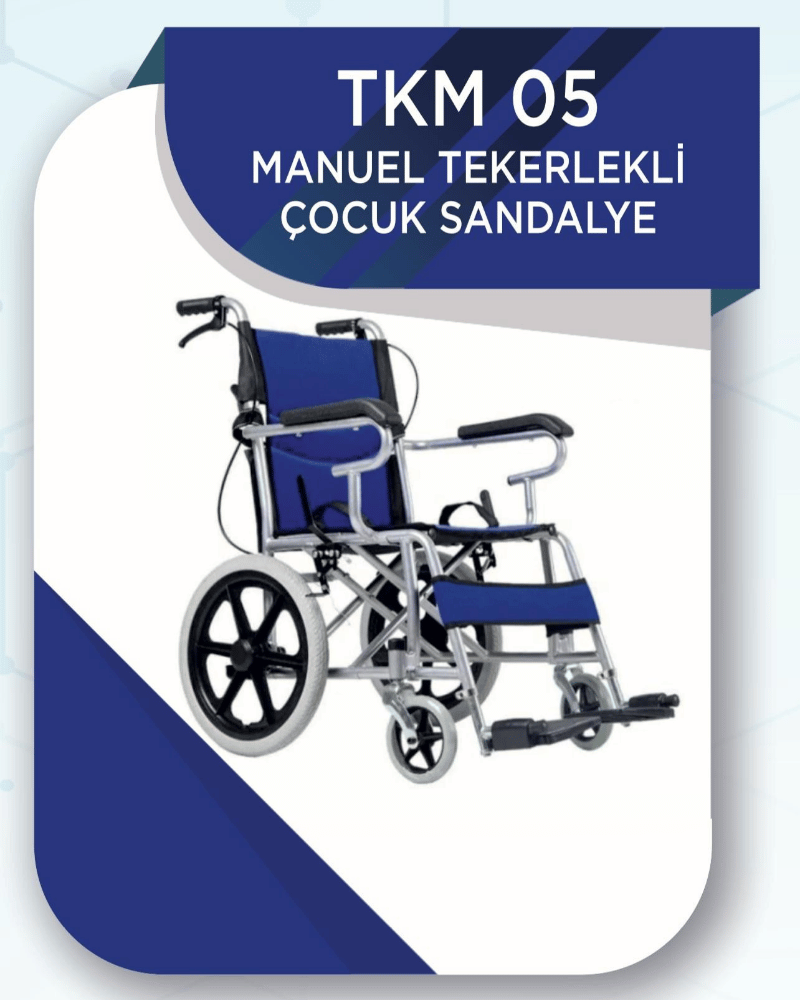TKM 05 MANUEL TEKERLEKLİ ÇOCUK SANDALYE (Mavi)
