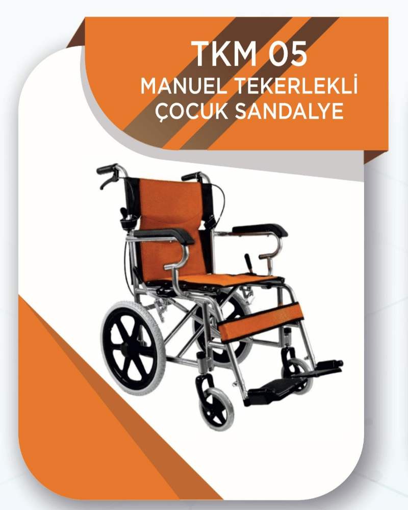 TKM 05 MANUEL TEKERLEKLİ ÇOCUK SANDALYE (Turuncu)