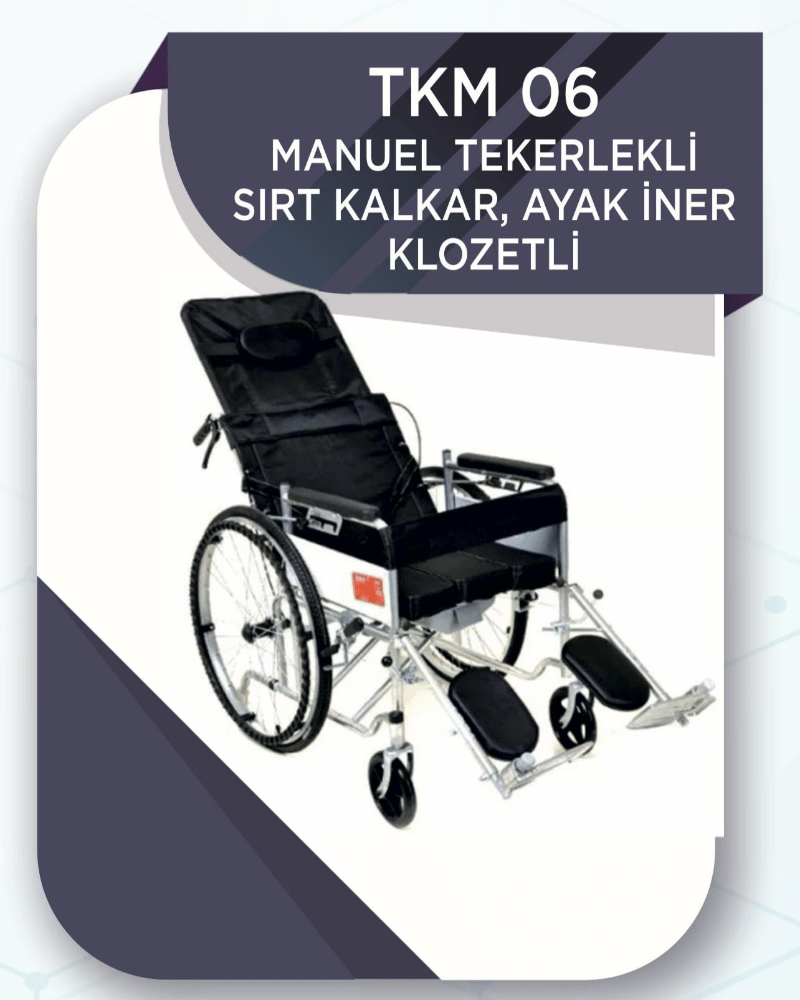 TKM 06 MANUEL TEKERLEKLİ SIRT KALKAR, AYAK İNER KLOZETLİ